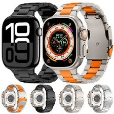 Correa de metal de titanio para Apple Watch Ultra 2 Series 10 9 7 8 SE acero inoxidable