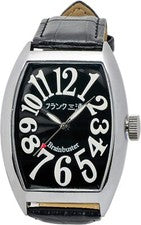 FRANKMIURA Watch No.6 Magnum correa de cuero negro FM06K-B para hombre