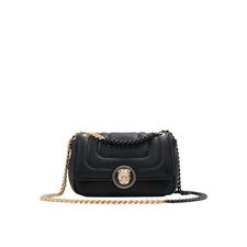 Bolso Bandolera Aldo Lyndzi Para Mujer Negro Acolchado Puffer Elegante Cóctel