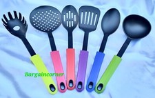 Juego de utensilios de cocina 7 piezas cuchara giratoria ranurada cuchara para servir skimmer rack cocina