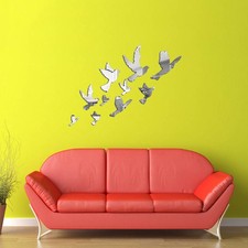 Calcomanía de pared con espejo pegatina decorativa sala de estar acrílico decoración del hogar