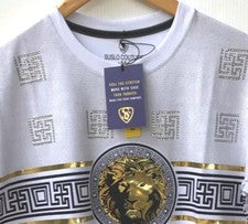 Hermosa camiseta de algodón con estrás para hombre, estilo italiano, elástica de S a 2XL...A12.