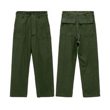 Hombres Algodón Moda Informales Pantalones De Colección Clásicos Carga Pierna Recta Pantalones