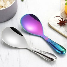 Porcionador de arroz ergonómico acero inoxidable arroz cuchara para servir mango cómodo
