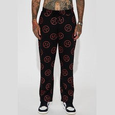 Pantalones deportivos rectos Fashion Nova Sad Times talla L