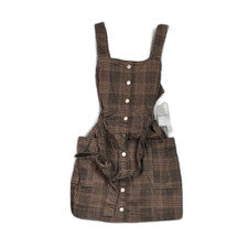 Vestido Mono Tinseltown Mujer XL Pata de Gallo Cuadros Cinturón Elastizado Gorpcore