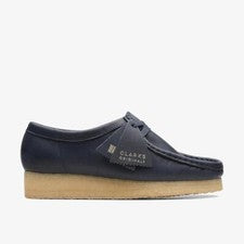 [26168642] Mujer CLARKS WALLABEE - CUERO AZUL MARINO