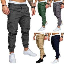 Pantalones Largos De Chándal Casual Para Hombre Moda De Algodón Gimnasio Deporte