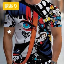 Camiseta Defectuosa Estilo Anime Ilustración Manga Corta Unisex Única