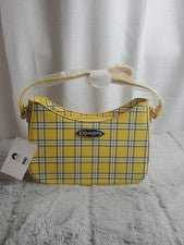 Nuevo con etiquetas Bolso de Mano Cartera Damas A Cuadros Amarillo y Azul Película Desplazado Estilo Años 90 Retro DEFEC