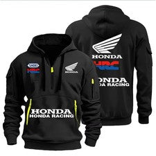 Para hombres Honda Racing Sudadera con Capucha Cremallera Chaqueta Invierno Informal Ropa Deportiva Sudadera