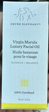 Aceite facial de lujo Drunk Elephant Virgin Marula 15 ml nuevo en caja 100 % sin refinar