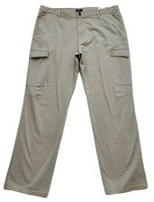 Pantalones cargo George de moda para hombre talla 42x30 lavado a piedra mezcla de algodón caqui