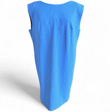 Vestido Donna Morgan para mujer 18 azul liso cuello redondo sin mangas cambio rodilla