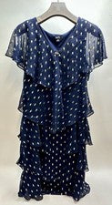 S.L. Vestido para mujer Fashions manga corta estampado metálico guijarros talla 14