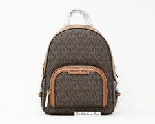 Mochila Michael Kors Jaycee XS Convertible Marrón Logo Lona Mujer’s Bolso MK NUEVA CON ETIQUETAS