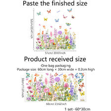 Pegatina para ventana de salón dormitorio mariposa floral PVC 60 x 30 cm