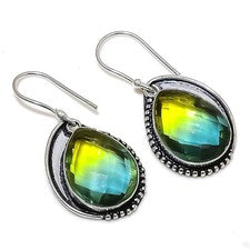 Pendiente de joyería de plata esterlina 925 con piedras preciosas de...