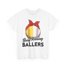 Camisa de béisbol softbol moño desordenado ocupado criando pelotas béisbol softbol amantes