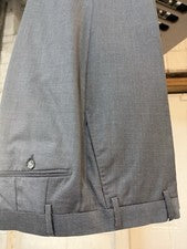 NUEVO Pantalón de vestir gris medio talla 32 para hombre 100 % lana Super 150 hecho en Italia R$275