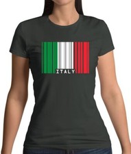 Bandera estilo código de barras de Italia - Camiseta para mujer - Códigos de barras italianos Born Country