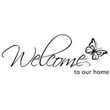 Calcomanía de pared Welcome to Our Home amor arte de pared decoración pegatinas para estar en puertas