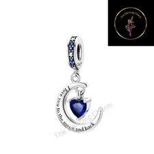 🩷Dije Luna Azul Te amo a la luna y espalda Genuino S925 Dije Colgante 🩷