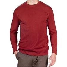 NUEVO CON ETIQUETAS Camiseta Natori Para Hombres Grande Buji Rojo Mezcla Modal Cuello Redondo Diseñador Talla L