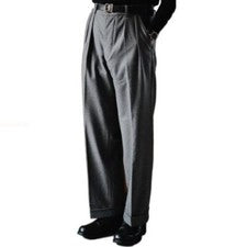 Hombres Suelto Tweed Grueso Mezcla de Lana Pantalones Formales Traje Estilo Retro Pantalones Rectos