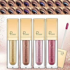 Pudaier Brillo Brillo Metálico Sombra de Ojos Líquido Delineador de Ojos Pigmento Belleza Maquillaje