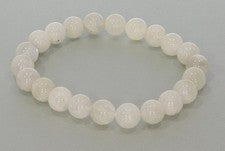 Pulsera elástica extra elegante piedra lunar cuentas esféricas Ø 8 mm - individual