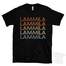 CAMISETA LAMMILA ESTILO RETRO REPETIDO Hombre y Mujer Novedad Genial Nombre Regalo