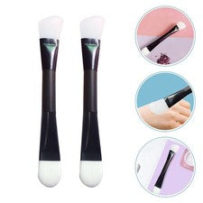 Cepillo de máscara facial de silicona de doble cabeza de 2 piezas para el hogar y el salón de belleza