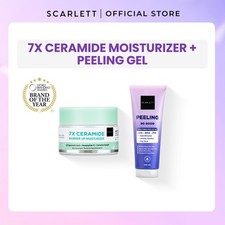 Crema Hidratante de Ceramida + Gel Exfoliante Exfoliante Cuidado Facial Set S...