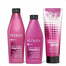 Champú Redken Color Extend 10,1 oz, acondicionador 8,5 oz y MegaMask 6,8 oz. TRIO