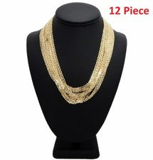 Collar de cadena de eslabones marineros de 3 mm 12 piezas 16" 18 20 24" placa de oro de 14K al por mayor
