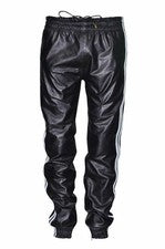 Pantalones de cuero genuino estilo jogger para hombre calce moderno conjunto negro