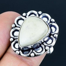 Scolecita piedras preciosas hechas a mano 925 anillo de joyería de plata...