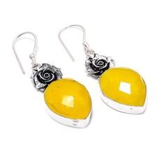 Pendiente de joyería de plata esterlina 925 hecho a mano con piedras...