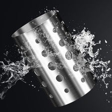 1 soporte grande para utensilios de acero inoxidable con orificios de drenaje para cocina
