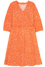 Vestido para mujer - Vestido estampado - Mediano - Naranja brillante