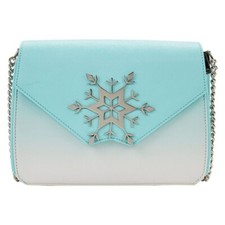 Bolso Bandolera Ajustable Loungefly Disney Elsa Copo de Nieve Brillo Cuero Vegano