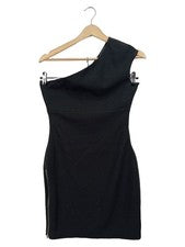 Vestido de cóctel Zara Trafaluc One Shoulder negro talla 38 M