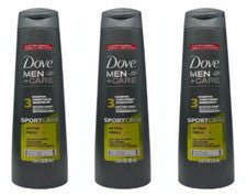 3x Champú y Acondicionador Dove Men+Care Dove Men Care Active+Fresh 2 en 1 355 ml