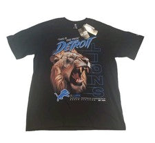 Camiseta New Era Detroit Lions NFL Negra Gráfica 100% Algodón Para Hombre Talla Grande