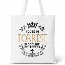 Bolso de Mano FORREST Family Surname House Of White Algodón