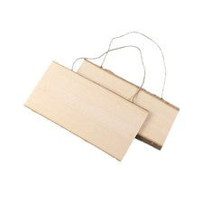 Colgante de madera pequeño en forma de rectángulo para pared decoración del hogar 2 piezas