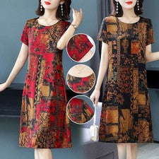 Vestido de moda línea A para mujer línea A línea A vestido camiseta verano talla grande talla grande