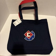 Auténtico Bolso de Mano ESPRIT Retro Estilo Años 90 Azul Marino Rojo Lona Logo Nuevo con Etiquetas