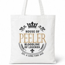 Bolso de Mano PEELER Family Surname House Of White Algodón